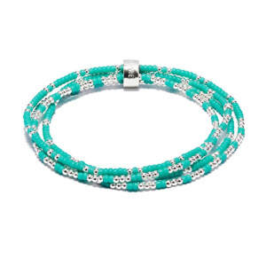 Turquoise Looped Silver Bracelet