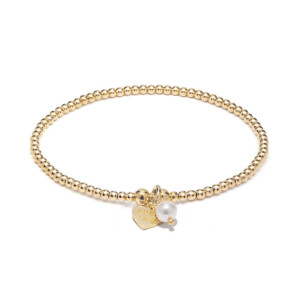 Santeenie Gold Charm Bracelet - Pearl