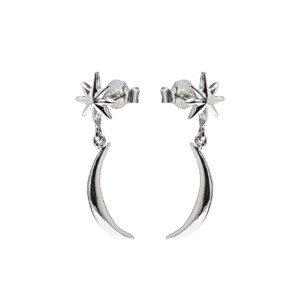 Luna Star Silver Stud Earrings