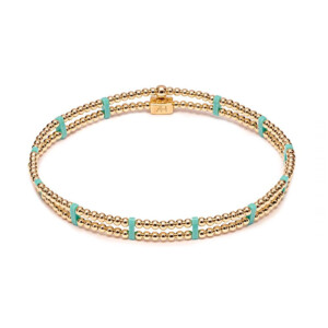 Turquoise Duet Gold Plated Bracelet