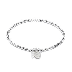 Santeenie Silver Charm Bracelet - Vintage Heart