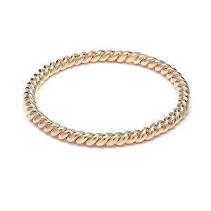 Solid Twirl Gold Plated Bangle