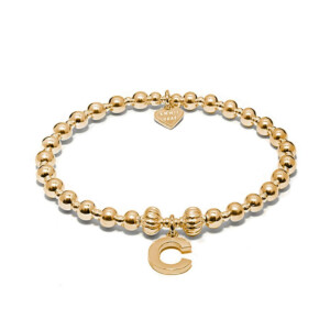 Indigo Gold Plated Charm Bracelet - Initial
