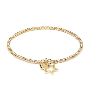 Outlet Santeenie Gold Charm Bracelet - Open Star