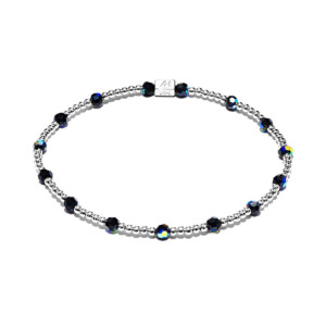 Mirage Black Crystal Silver Bracelet