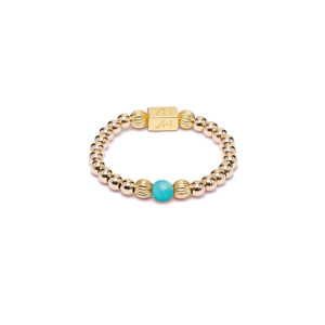 Aster Gold Plated Ring - Turquoise