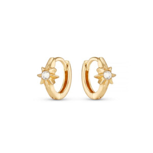 NU & MII Glitz Star Huggy Hoop Gold Plated Earrings