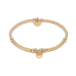 Pipa Boxed Heart Gold Plated Charm Bracelet
