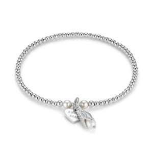 Hera Pearl Silver Charm Bracelet - Petal Pearl