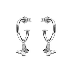 Papillon Silver Hoop Earrings