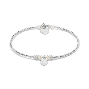 Ceremony Silver and Pearl Charm Bracelet