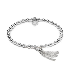 Mini Orchid Tassel 925 Sterling Silver Charm Bracelet