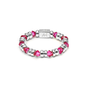 Joy Crystal Silver Ring - Cerise