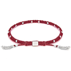 Amigo Silver Bracelet - Burgundy