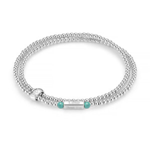 Phoebe Looped Personalised Silver Bracelet - Turquoise