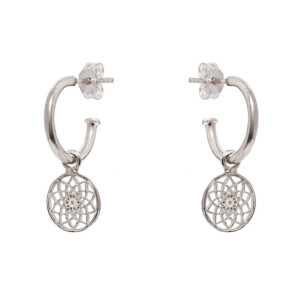 Crown Chakra Hoop Silver Earrings