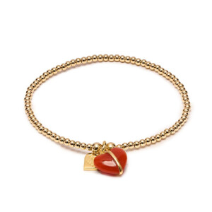 Santeenie Imogen Heart Gold-Filled Charm Bracelet - Choice of Colour