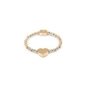 Dainty Boxed Heart Gold Plated Ring