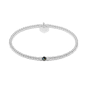 Aster Silver Bracelet - Jet Black