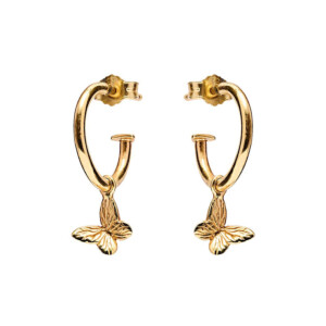Papillon Gold Plated Hoop Earrings