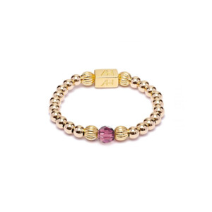 Aster Gold Plated Ring - Amethyst