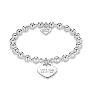 Orchid Personalised Silver Charm Bracelet
