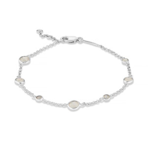 Liv Bentley Moonstone Chain Silver Bracelet