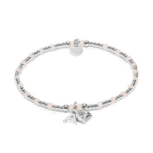 Fancy Initial Silver Bracelet - Love You