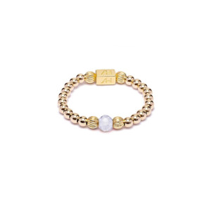 Aster Gold Ring - Opalite Moonstone