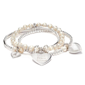 Suka Hearts Pearl Bracelet Stack