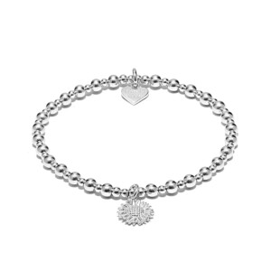 Mini Orchid Silver Charm Bracelet - Sunflower