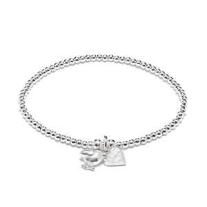 Santeenie Silver Charm Bracelet - Robin
