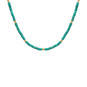 NU & MII Boho Gold Necklace - Ocean Blue