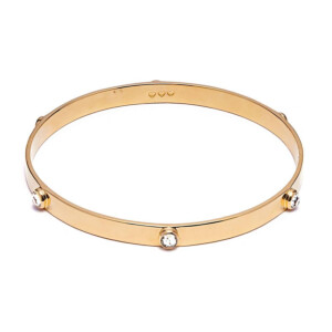 Outlet Samara Crystal Gold Plated Bangle - Clear Crystal
