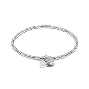 Santeenie Silver Charm Bracelet - Rose Bud