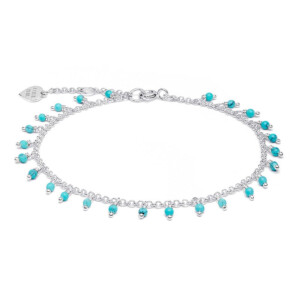 Turquoise Silver Anklet