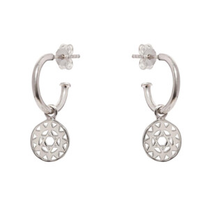 Outlet Heart Chakra Hoop Silver Earrings
