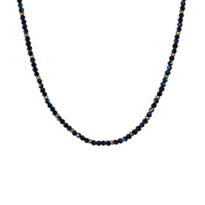 Mini Blisski Gold Plated Necklace - Black Crystal