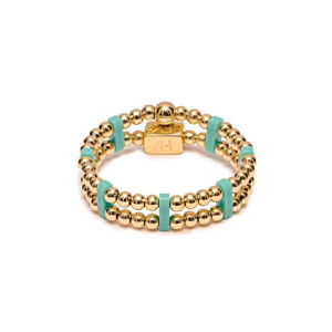 Turquoise Duet Gold Plated Ring