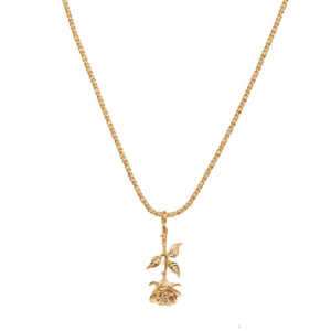 Rose Flower Gold Plated Necklace