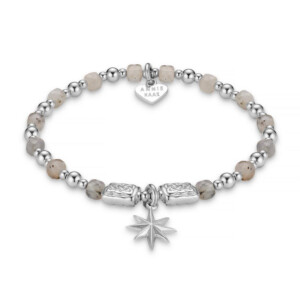 Labradorite Wish Upon a Star Silver Charm Bracelet