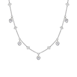 Garland of Hearts Silver Necklace