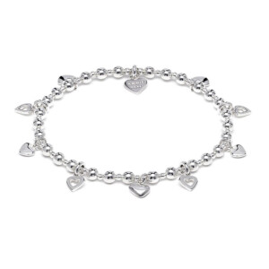 Medley of Hearts Silver Charm Bracelet