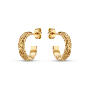 Textured Gold Plated Hoop Earrings