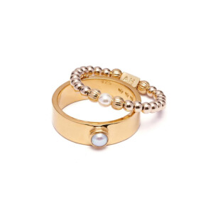 Akoya Gold Ring Stack