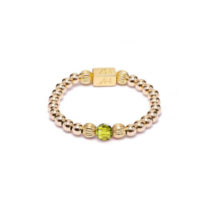 Aster Gold Plated Ring - Olivine