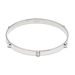Outlet Samara Pearl Silver Bangle