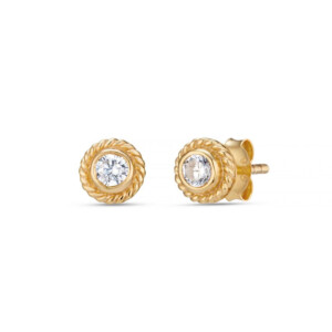 Crystal with a Twist Gold Plated Stud Earrings