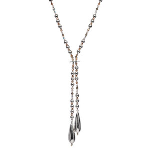 Glimmer 925 Sterling Silver Crystal Long Necklace