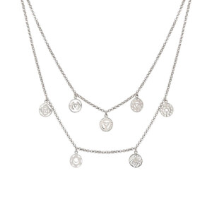 Seven Chakra Silver Necklace